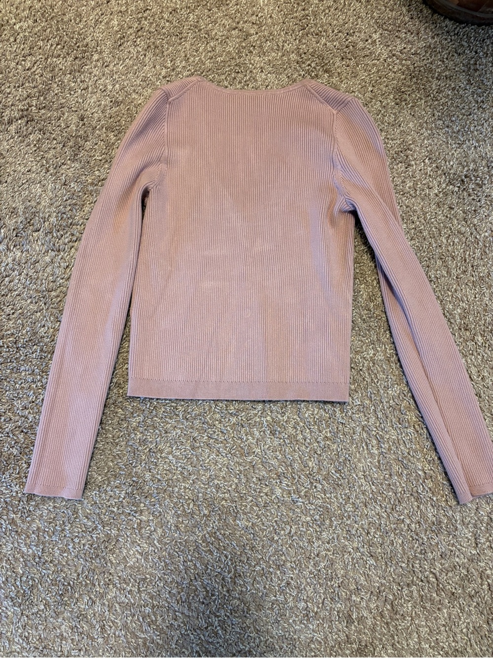 Madewell Mauve Ribbed Button-Front Cardigan - Picture 2 of 3